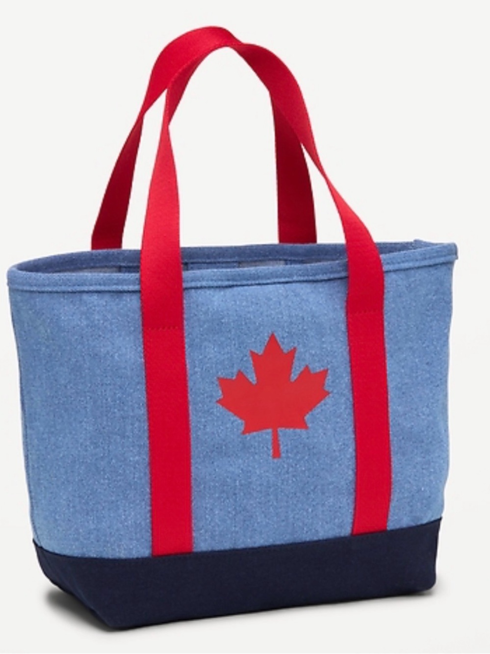 Tote Bag with Red Maple Leaf and Red Straps OLD NAVY